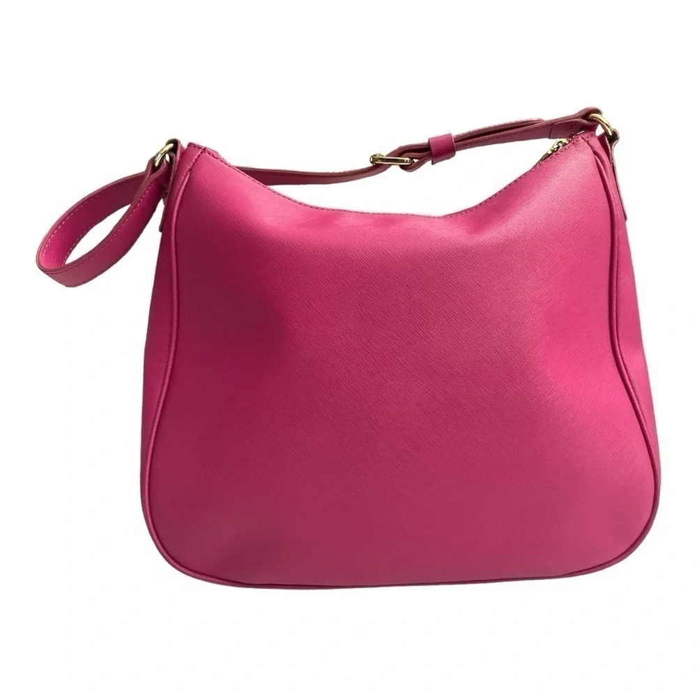 Juicy Couture Saffiano Pink Leather Hobo Bag